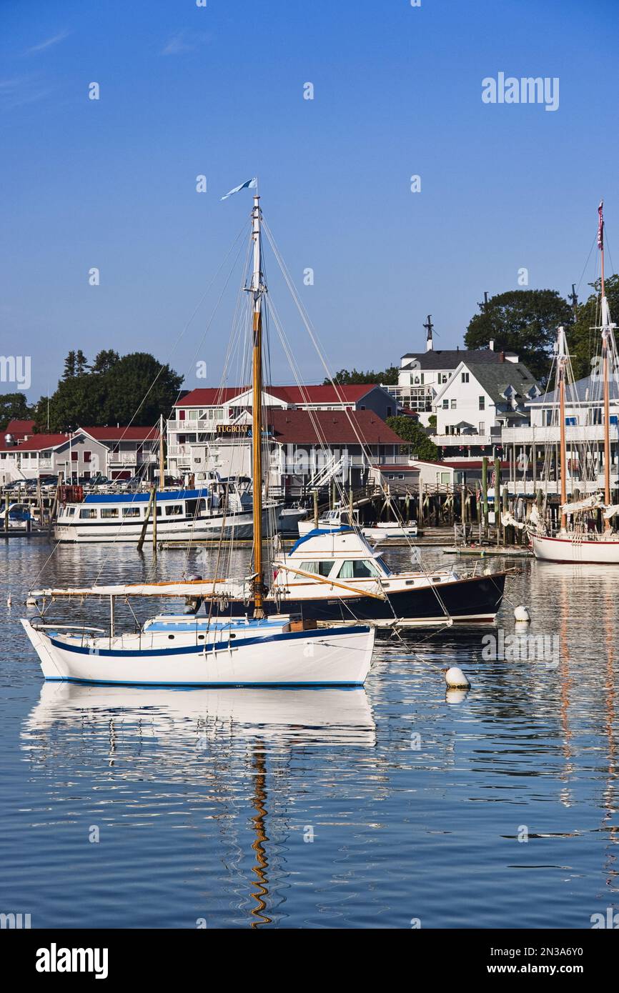 Downtown business center of Boothbay Harbor Maine in the United States  Stock Photo - Alamy