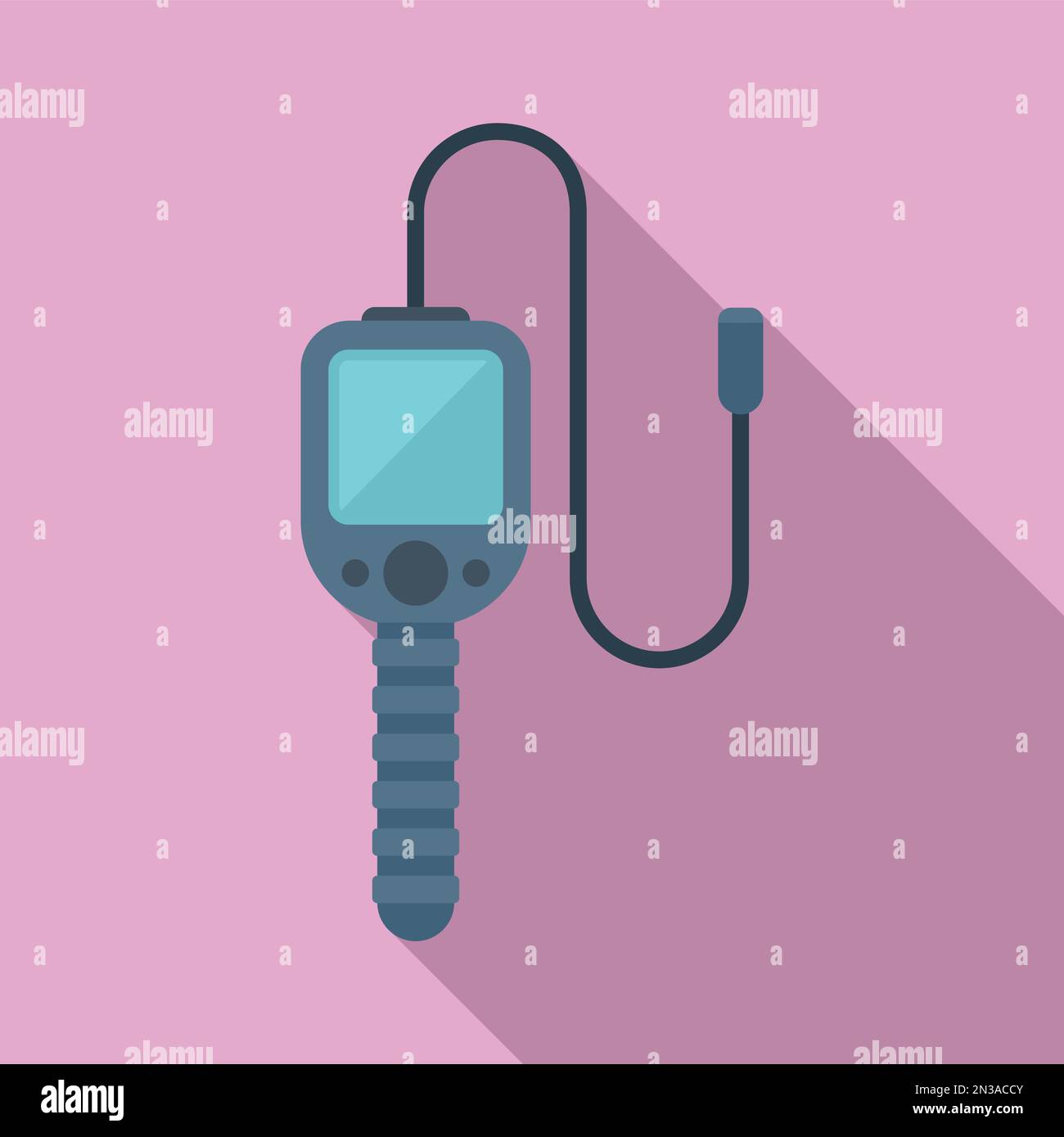Borescope icon flat vector. Endoscope camera. Medical stomach Stock