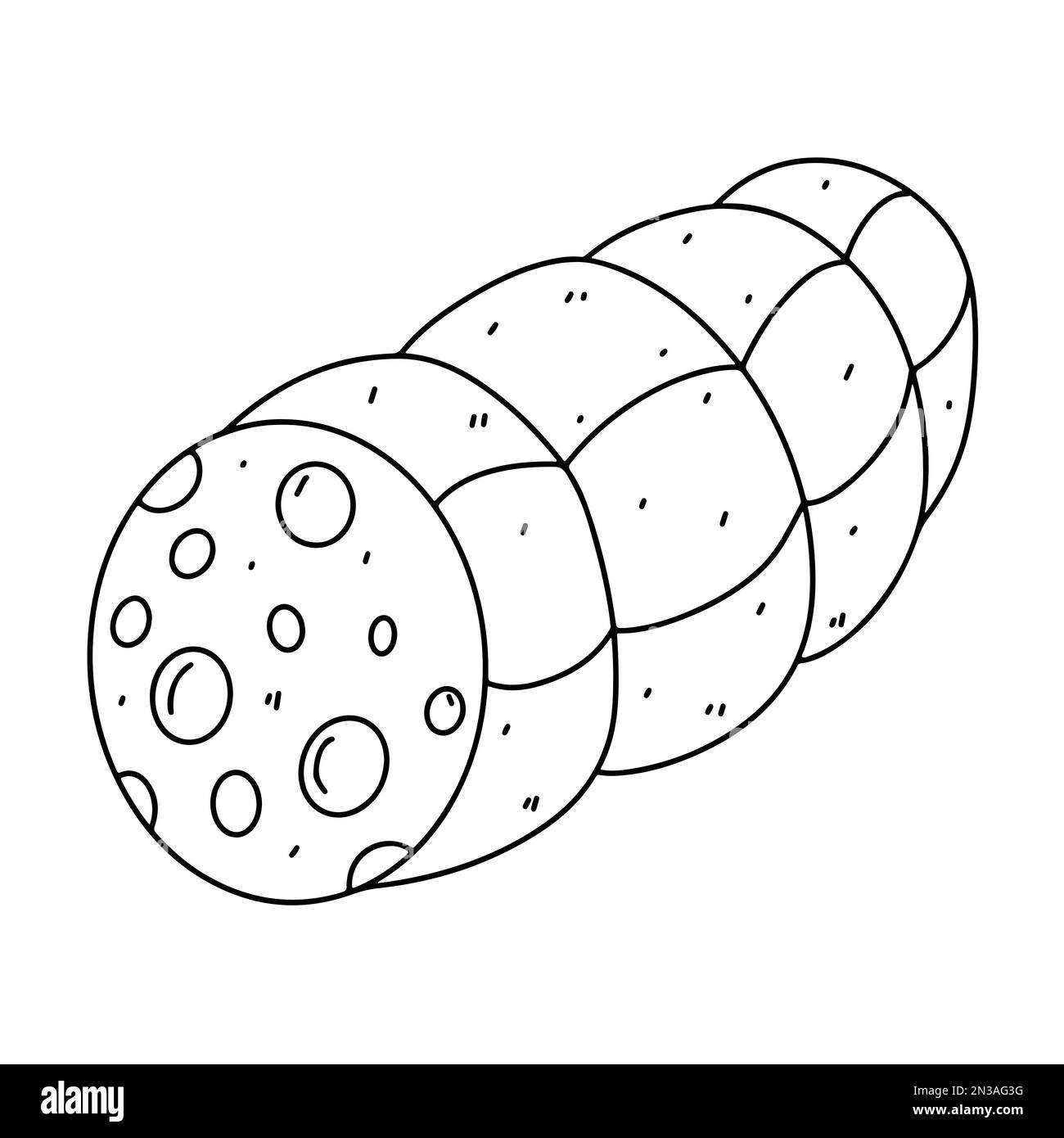 Sausage in hand drawn doodle style. Vector illustration isolated on