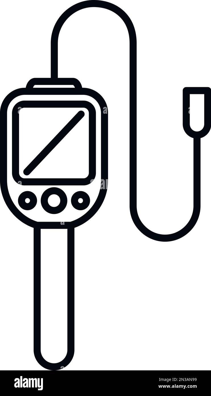 Borescope icon outline vector. Endoscope camera. Medical stomach Stock