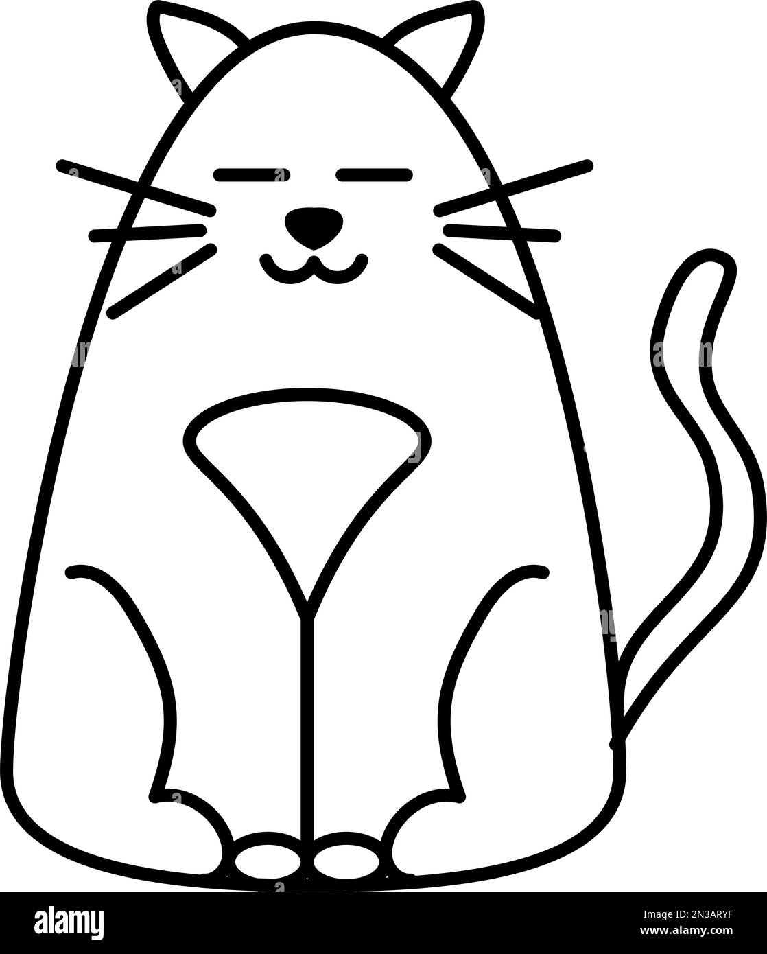 cat seated animal coloring Stock Vector Image & Art - Alamy