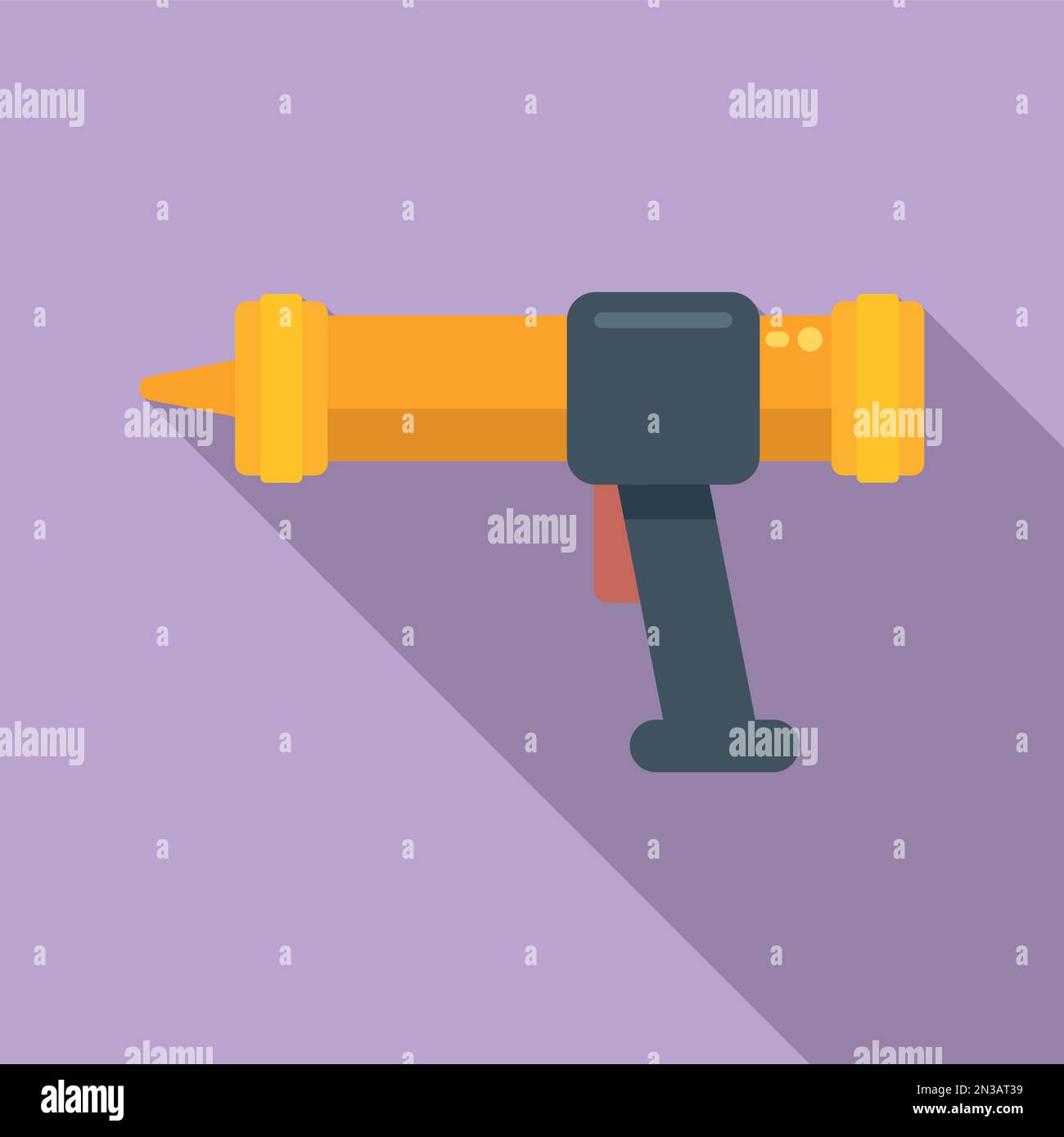 Caulk gun tube icon flat vector. Adhesive glue. Silicon pistol Stock ...
