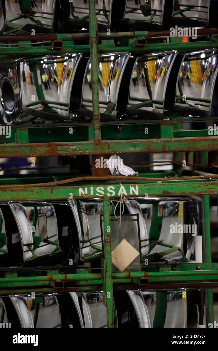 In this Dec. 12, 2014 photograph, a stack of bumpers await shipment to
