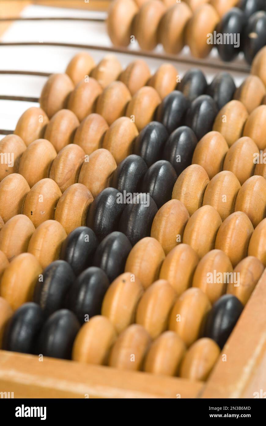 Retro calculator old wooden counting frame Stock Photo Alamy