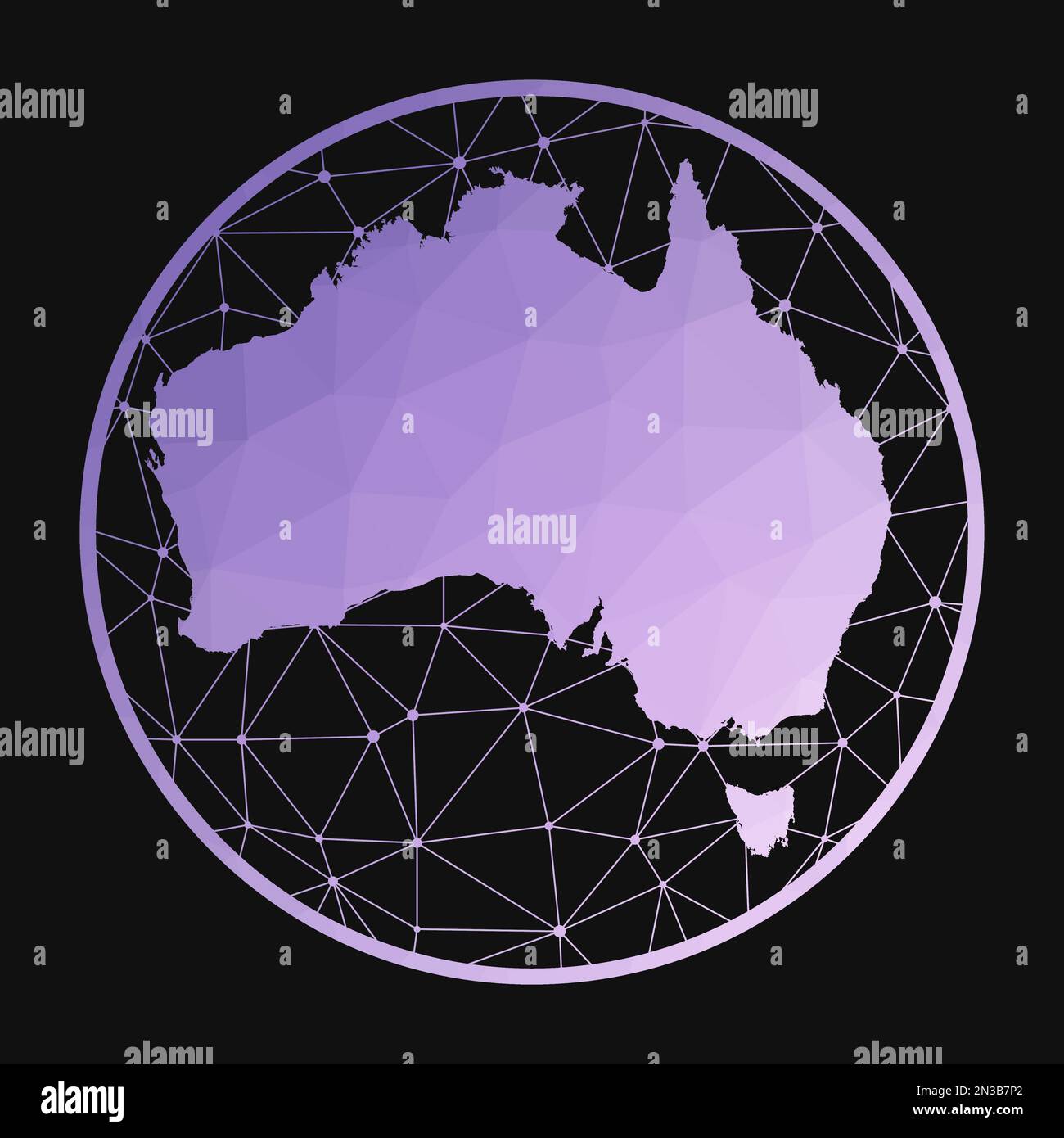 Australia icon. Vector polygonal map of the country. Australia icon in ...