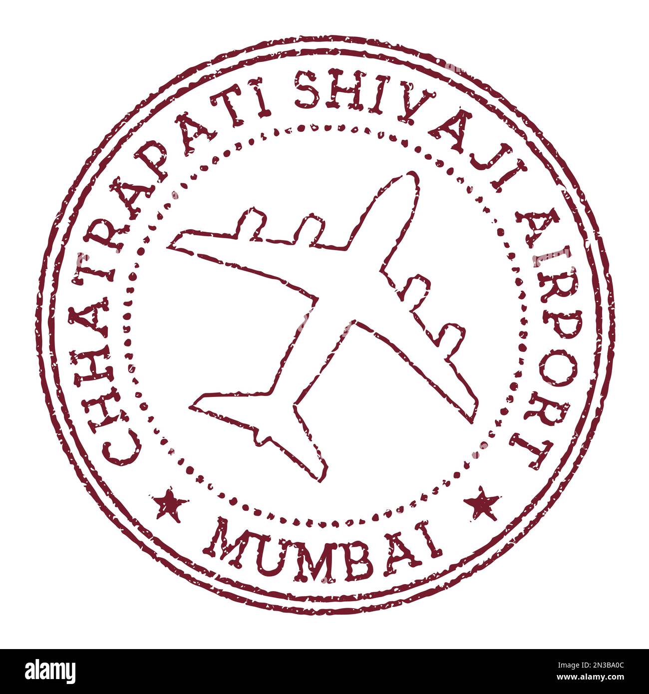 Chhatrapati Shivaji Airport Mumbai stamp. Airport of Mumbai logo vector illustration. Stock Vector