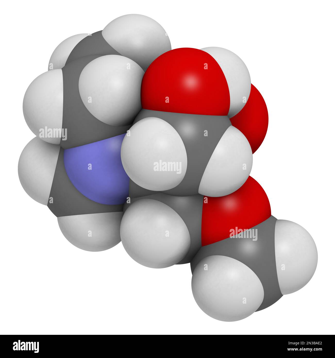 Eprenetapopt cancer drug molecule. 3D rendering. Atoms are represented as spheres with conventional color coding: hydrogen (white), carbon (grey), nit Stock Photo