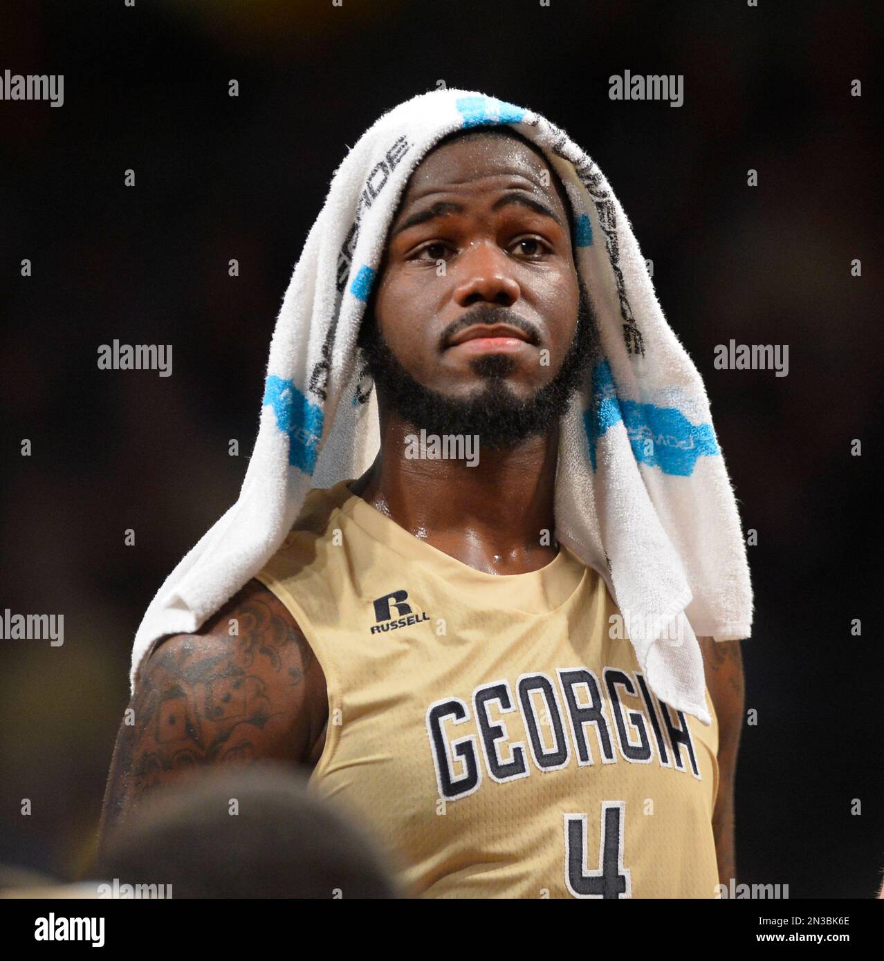Tech center Demarco Cox (4) walks to the sidelines during the