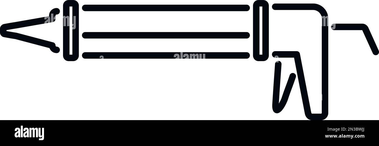 Craft silicone caulk gun icon outline vector. Glue tube. Silicon