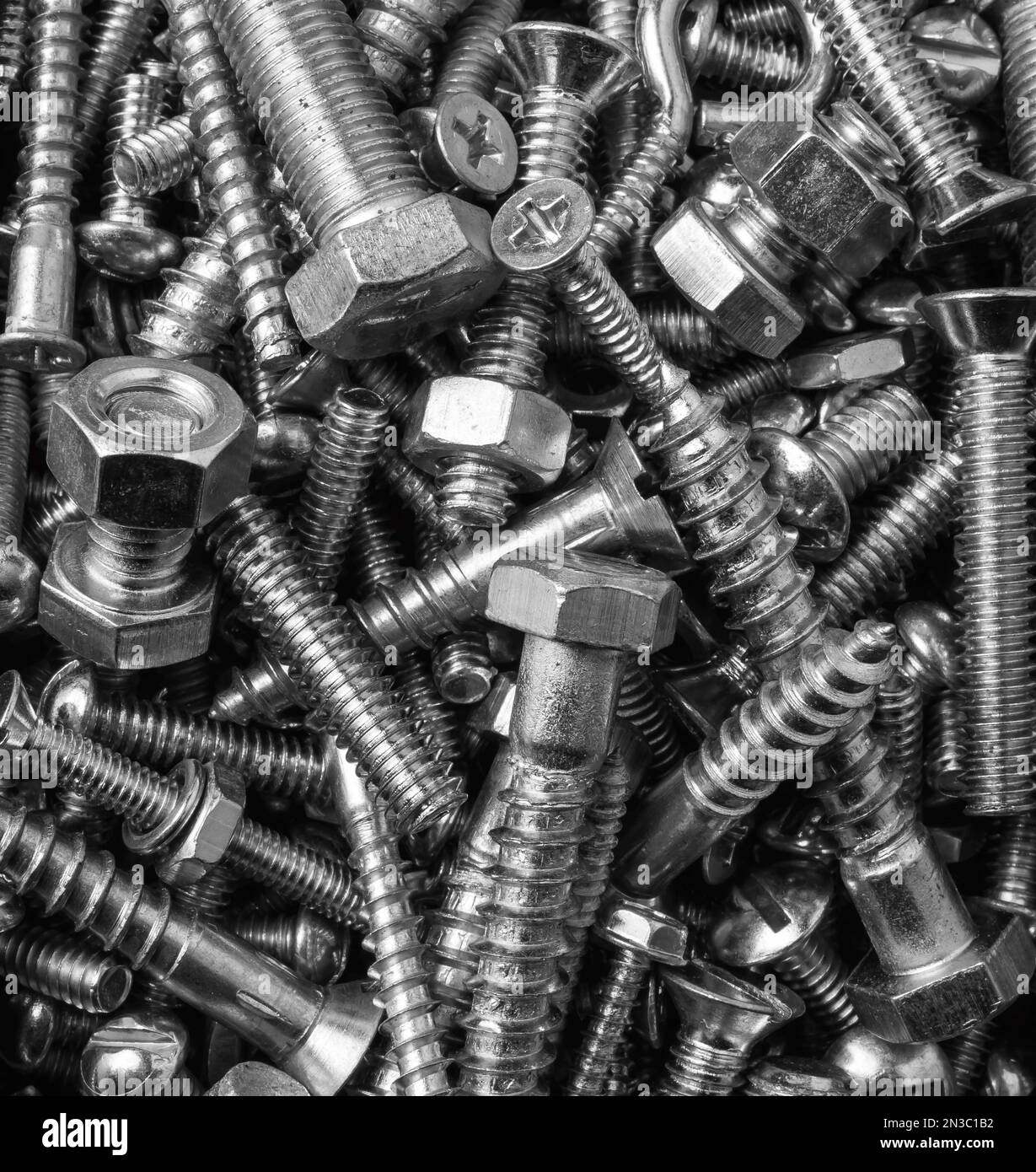 Nuts And Bolts In Black And White Stock Photo Alamy