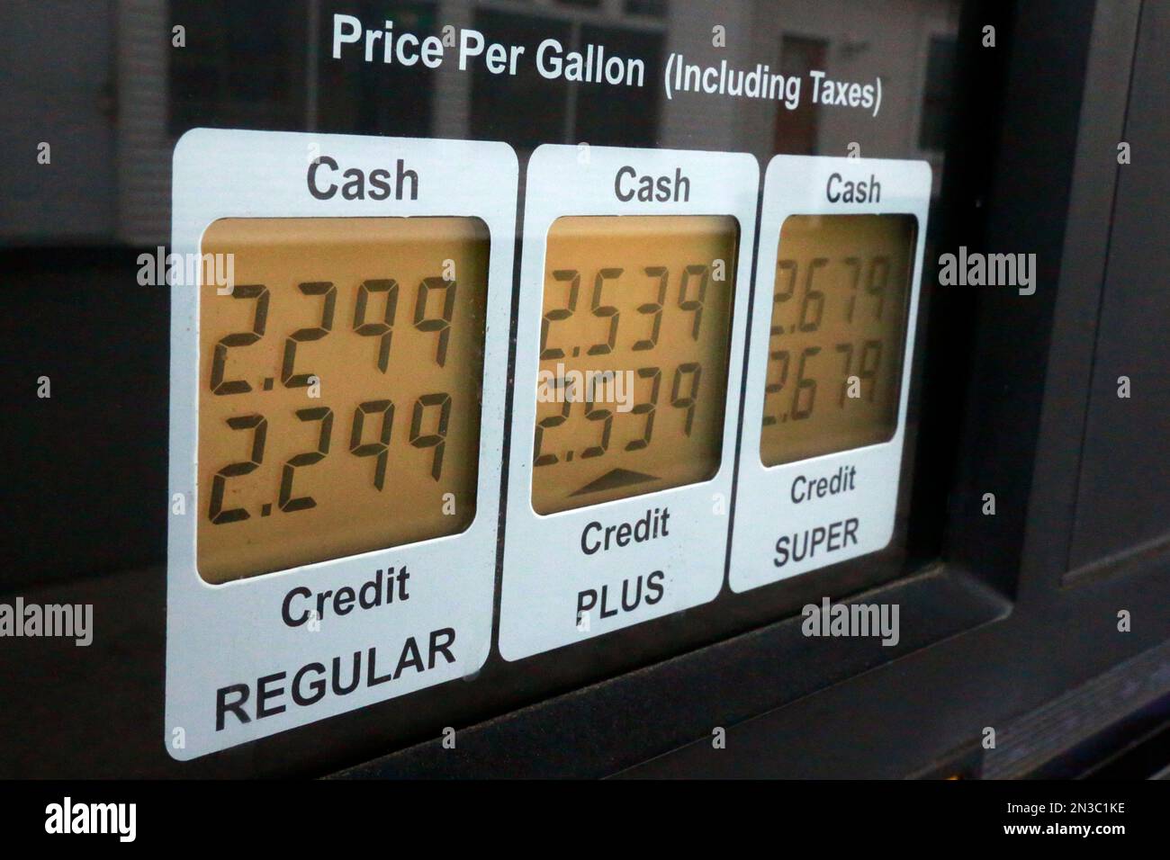 Displayed are the prices of gas at the Eastcoast filling station