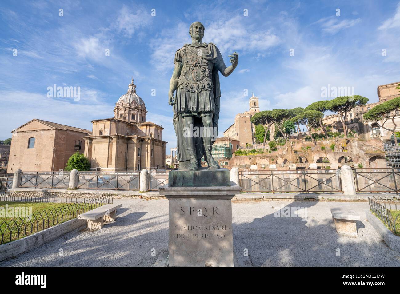 Close-up of Statua di Cesare (Statue of Julius Caesar) in front of ...