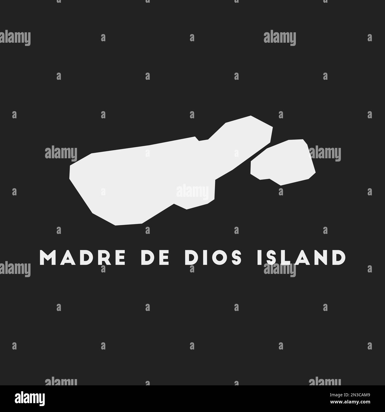 Madre de Dios Island icon. Map on dark background. Stylish Madre de Dios Island map with name. Vector illustration. Stock Vector