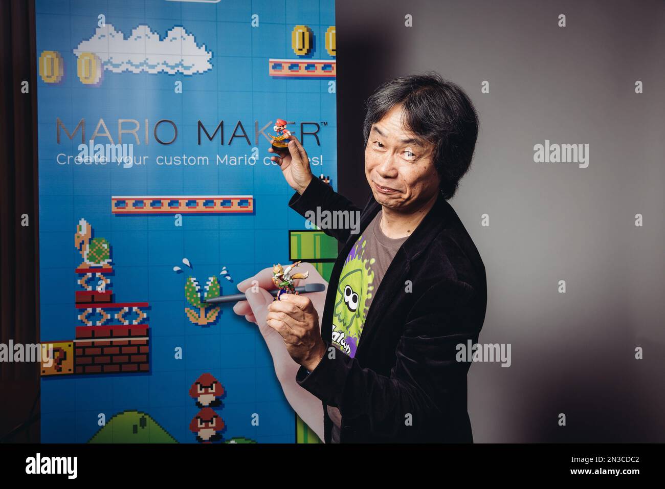 Shigeru Miyamoto poses for a portrait during an interview at the Montage Hotel on Friday, December 12, 2014 in Beverly Hills, Calif. (Photo by Casey Curry/Invision/AP) Stock Photo