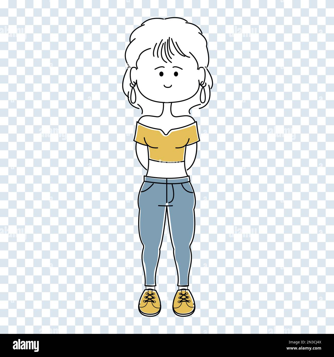Modern cute girl in stylish fashionable clothes, pants and jacket Stock ...