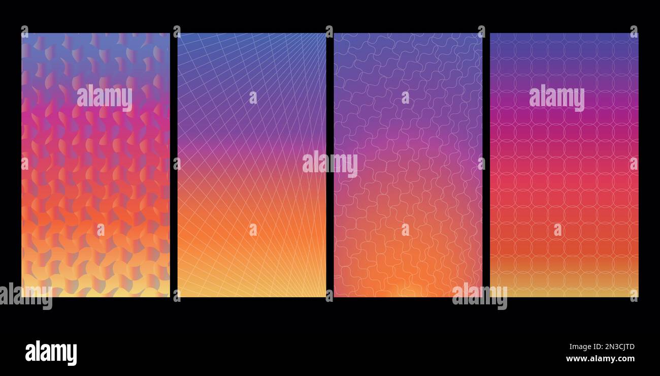 Modern color gradients background screen design for mobile app Stock