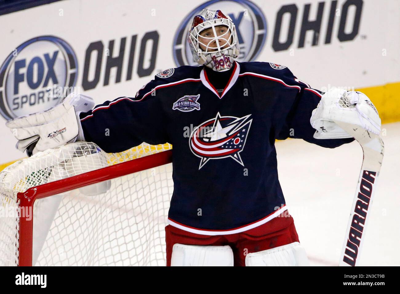 Columbus Blue Jackets goalie Sergei Bobrovsky (72) looks at the