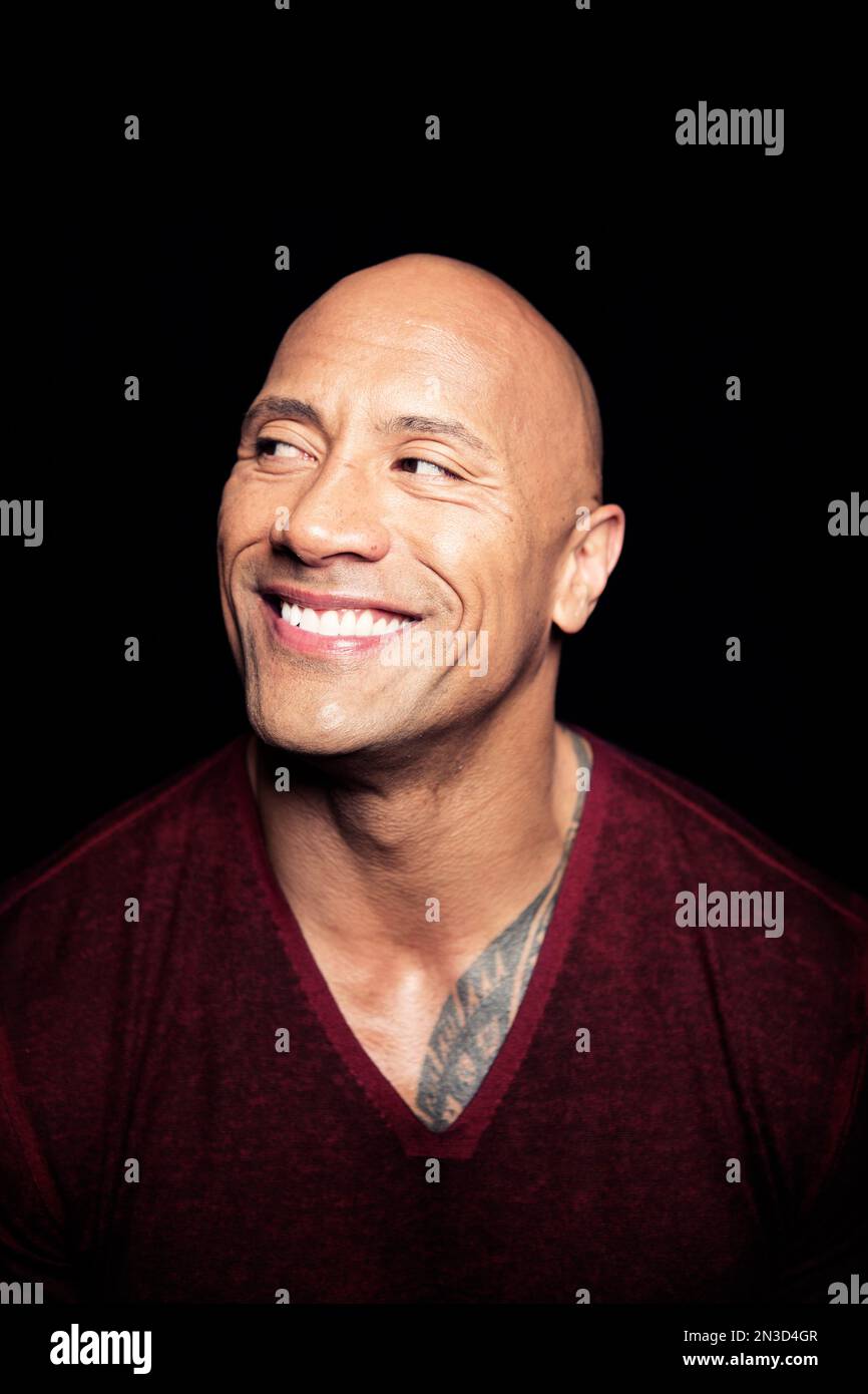 portrait of dwayne johnson, expressive pose