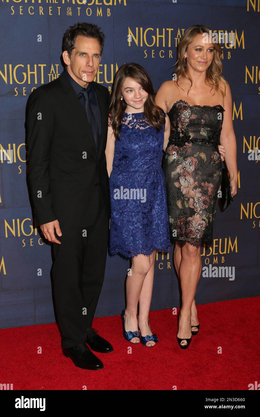 Ben Stiller, Ella Olivia Stiller and Christine Taylor attend the