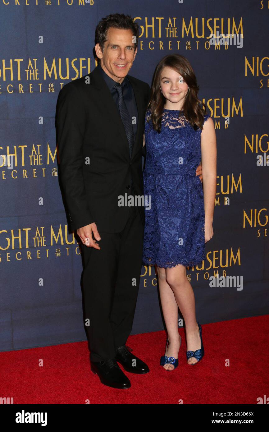 Ben Stiller and Ella Olivia Stiller attend the premiere of "Night at