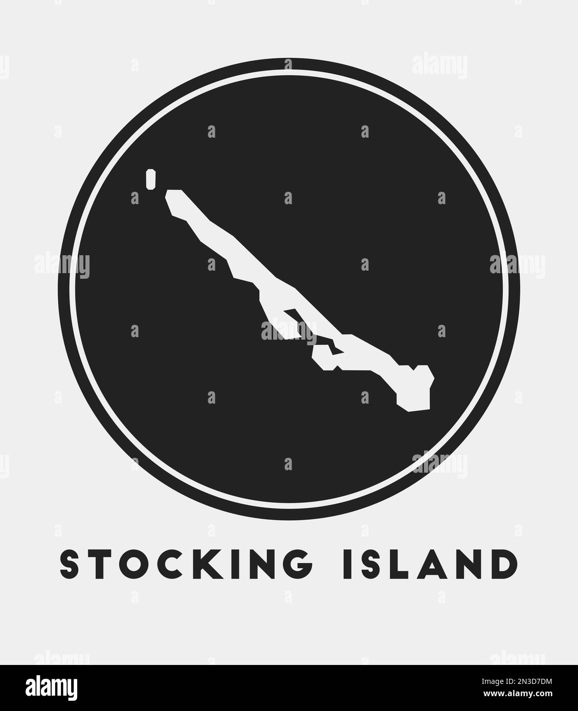 Stocking Island icon. Round logo with map and title. Stylish Stocking Island badge with map. Vector illustration. Stock Vector