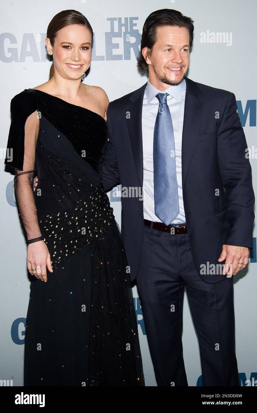 Mark Wahlberg and Brie Larson attend "The Gambler" premiere on Wednsday