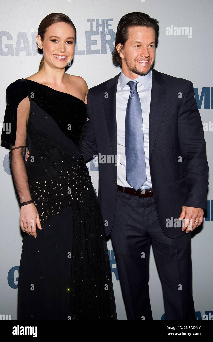 Mark Wahlberg, right, and Brie Larson attend "The Gambler" premiere on