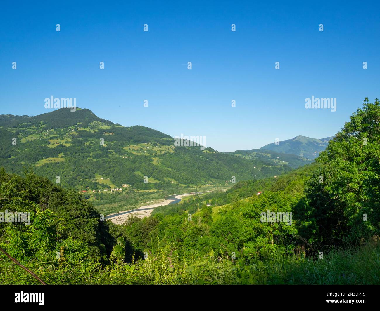 Tara River valley around Prošćenje, Montenegro Stock Photo