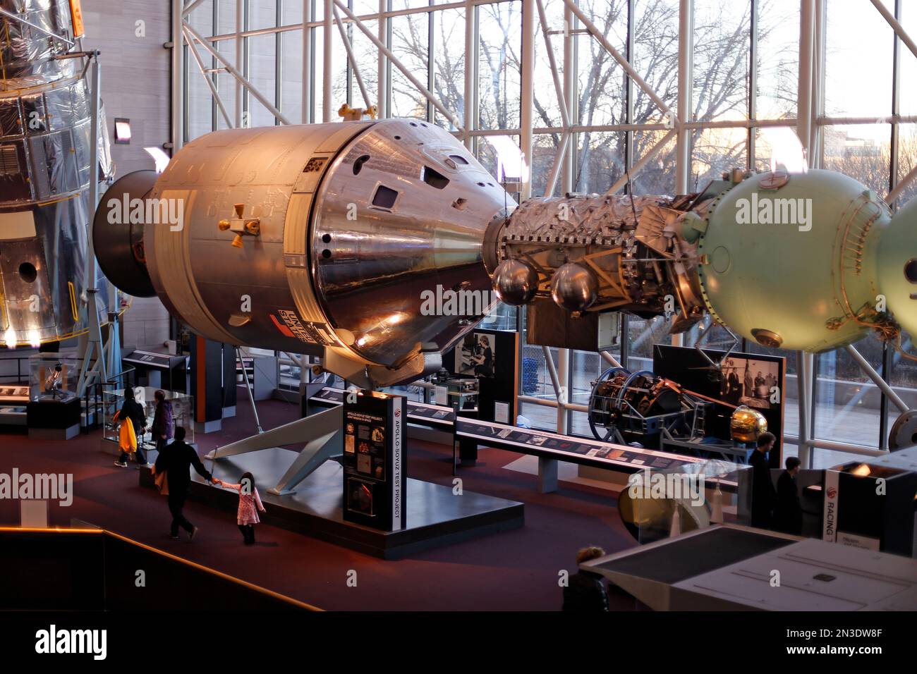 A display at the Smithsonian Air and Space Museum depicts the docking ...