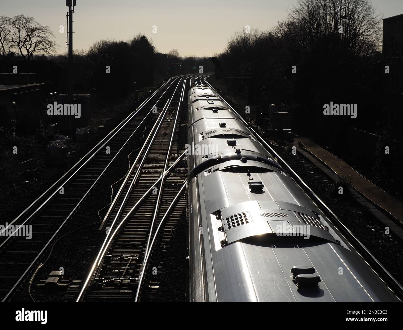 UK, England, London, Wimbledon train rails Stock Photo Alamy