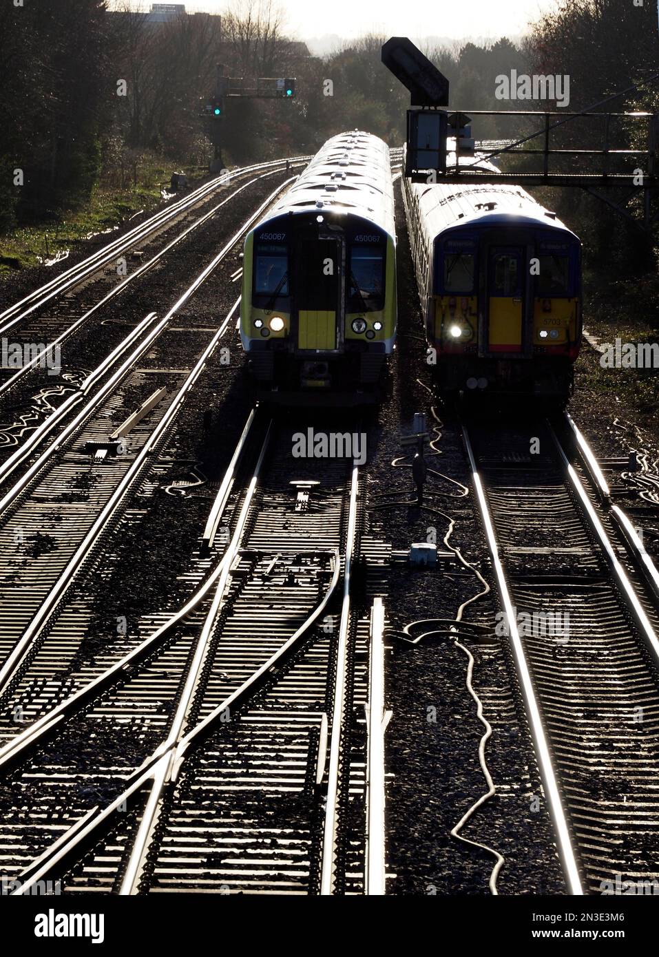 UK, England, London, Wimbledon train rails Stock Photo Alamy