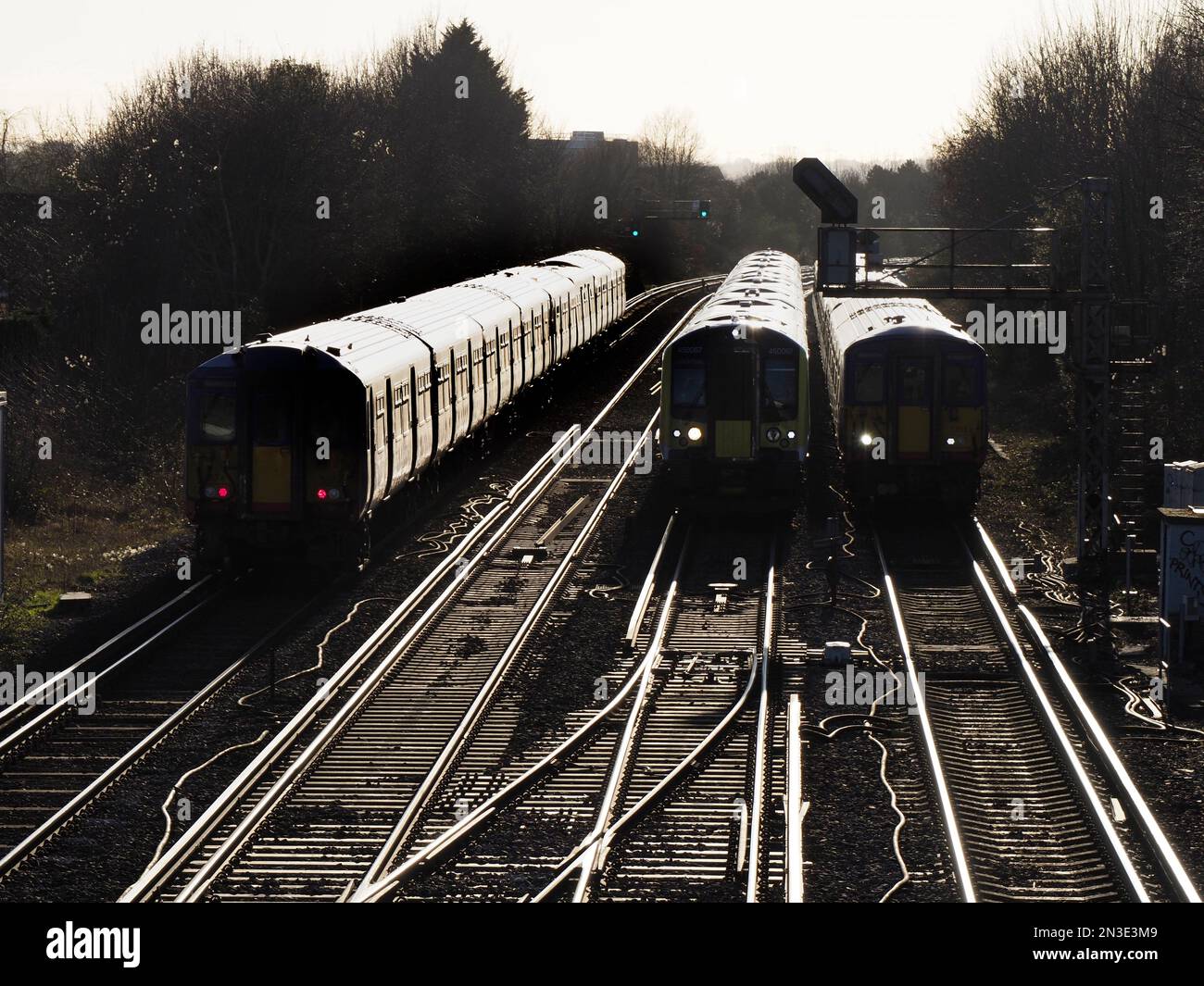UK, England, London, Wimbledon train rails Stock Photo Alamy