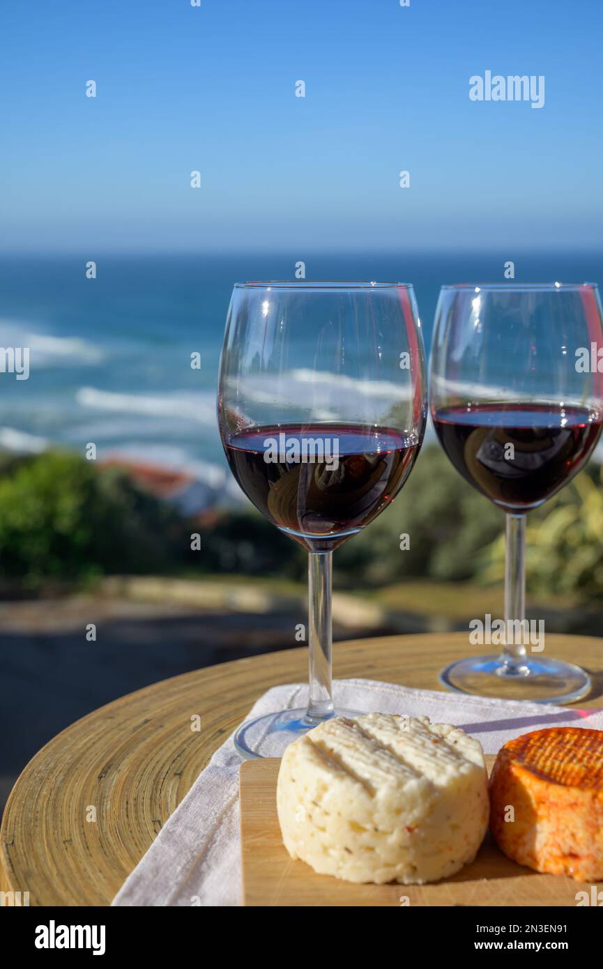 Food and wine pairing, red dry Portuguese wine and variety of goat