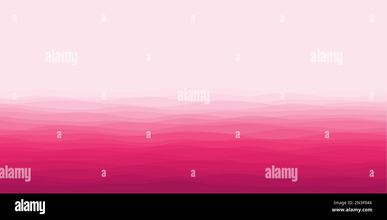 Abstract waves cover. Horizontal background with curves in pink colors ...