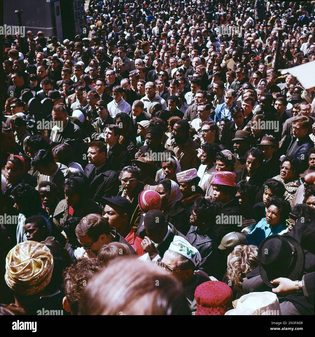 Crowd of demonstrators are pictured during the march from Selma to ...