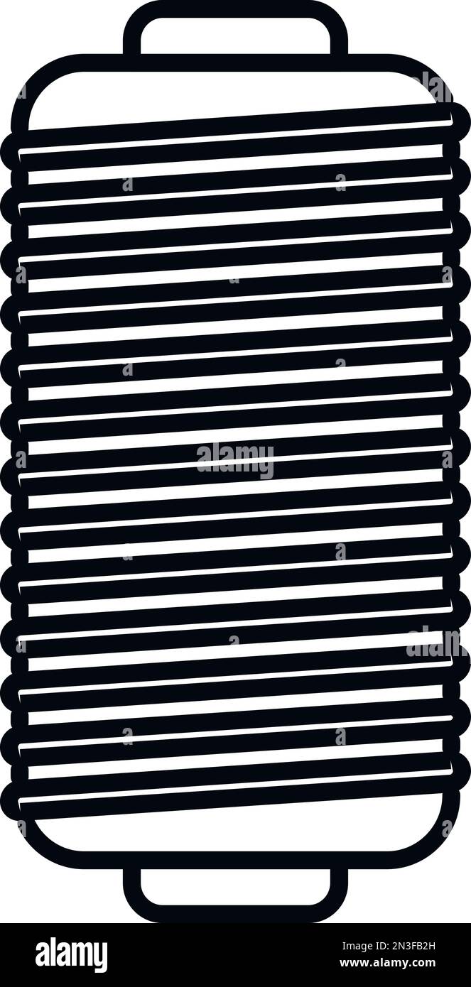 Cotton thread bobine icon outline vector. Factory machine. Process roll ...