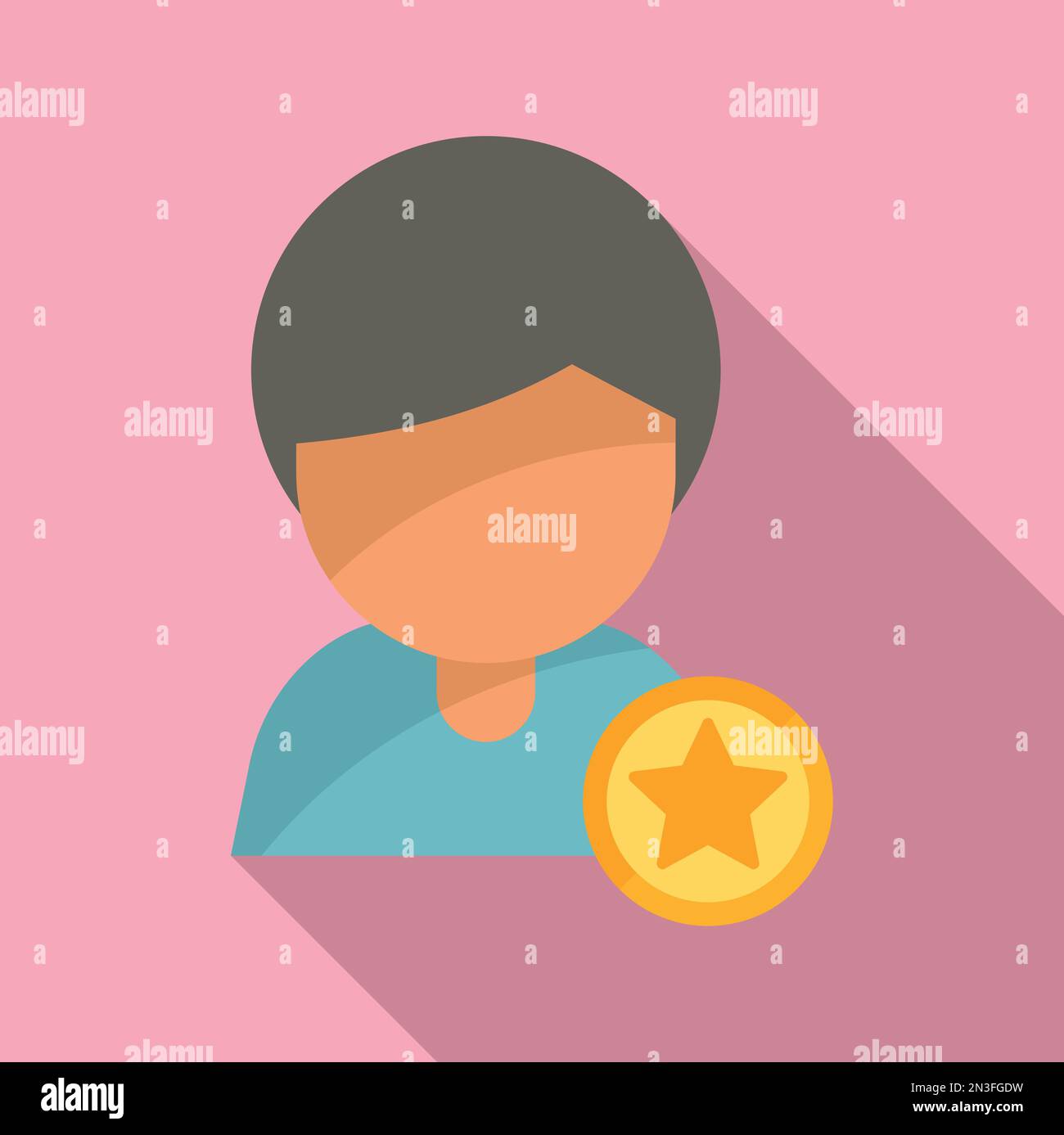 Winner ranking icon flat vector. Trophy reward. Win quality Stock ...