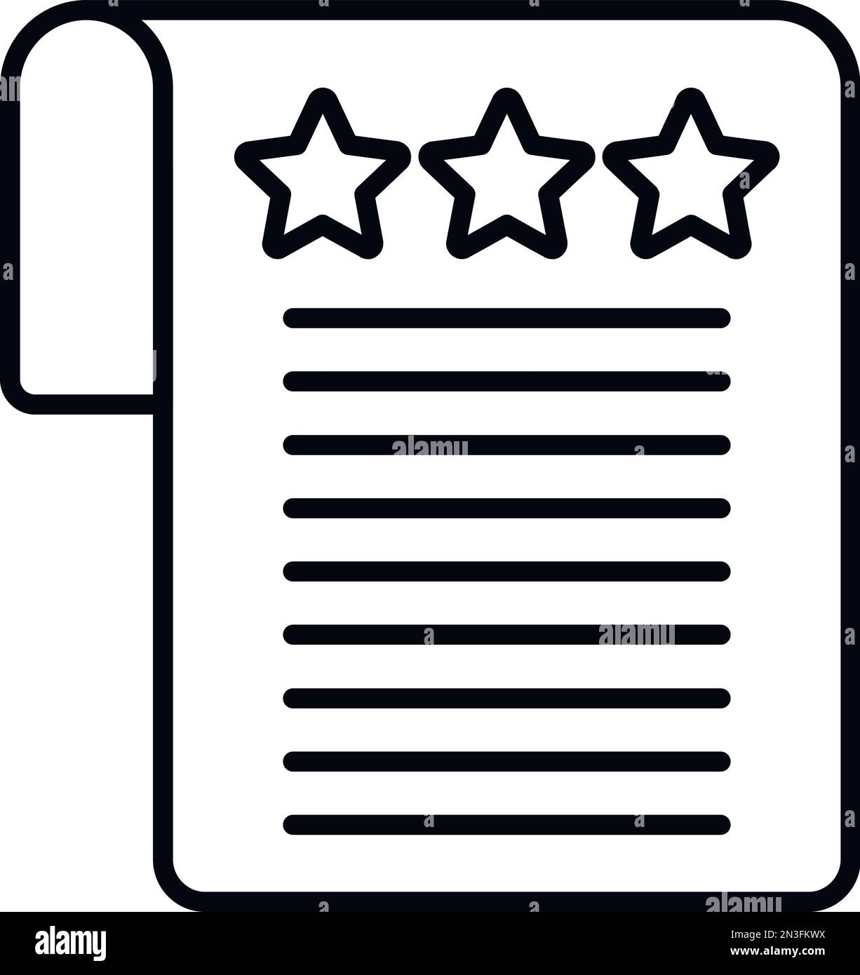 Paper ranking icon outline vector. Star medal. Award winner Stock