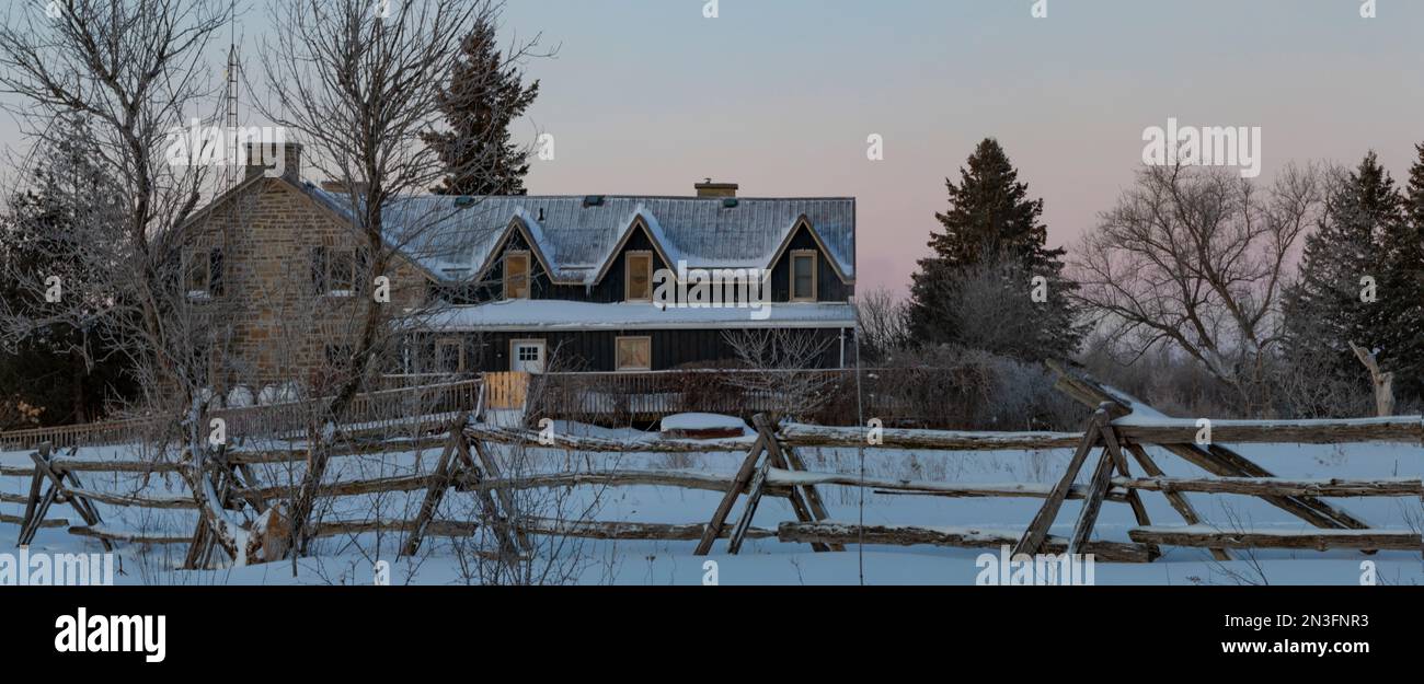 Beautiful house in the countryside in winter; Ottawa Valley, Ontario, Canada Stock Photo