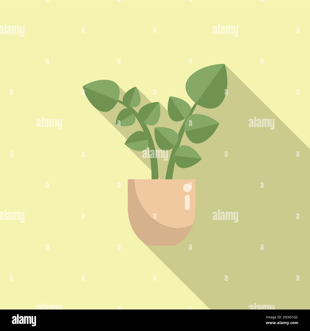 Art plant pot icon flat vector. Indoor garden. Flower leaf Stock Vector ...