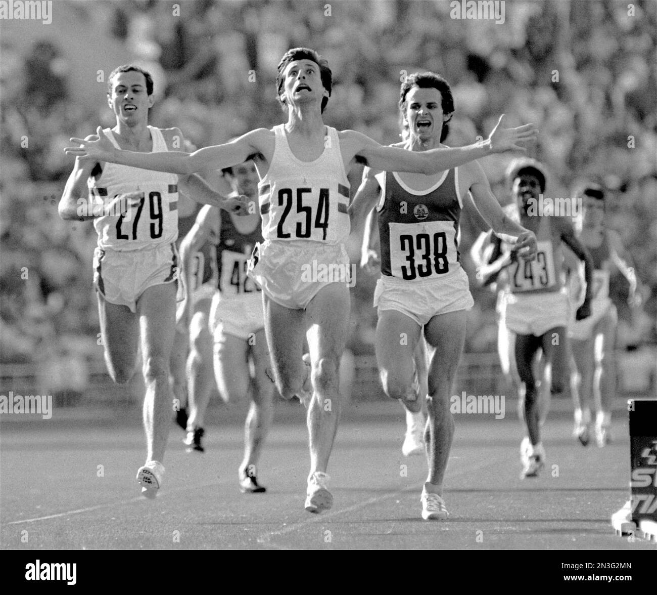 FILE - In This Aug. 1, 1980 File Photo, Britain's Sebastian Coe, Center ...