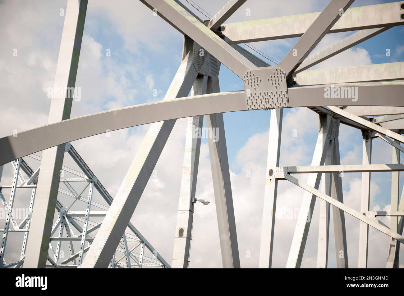 Architectural detail of a bridge that crosses the Mississippi River in