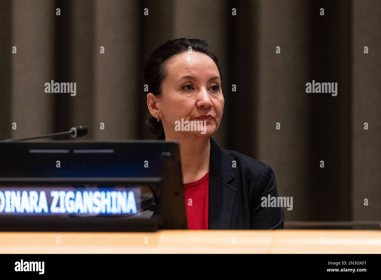 New York, USA. 07th Feb, 2023. Dinara Ziganshina, Director Scientific Information Center of Interstate Commission for Water Coordination in Central Asia attends Science briefing on Economics of Water at UN Headquarters in New York on February 7, 2023. (Photo by Lev Radin/Sipa USA) Credit: Sipa USA/Alamy Live News Stock Photo