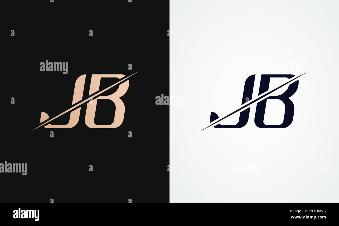 Jb Letter Logo Design Vector Template. Gold And Black Letter Jb Logo Design Stock Vector