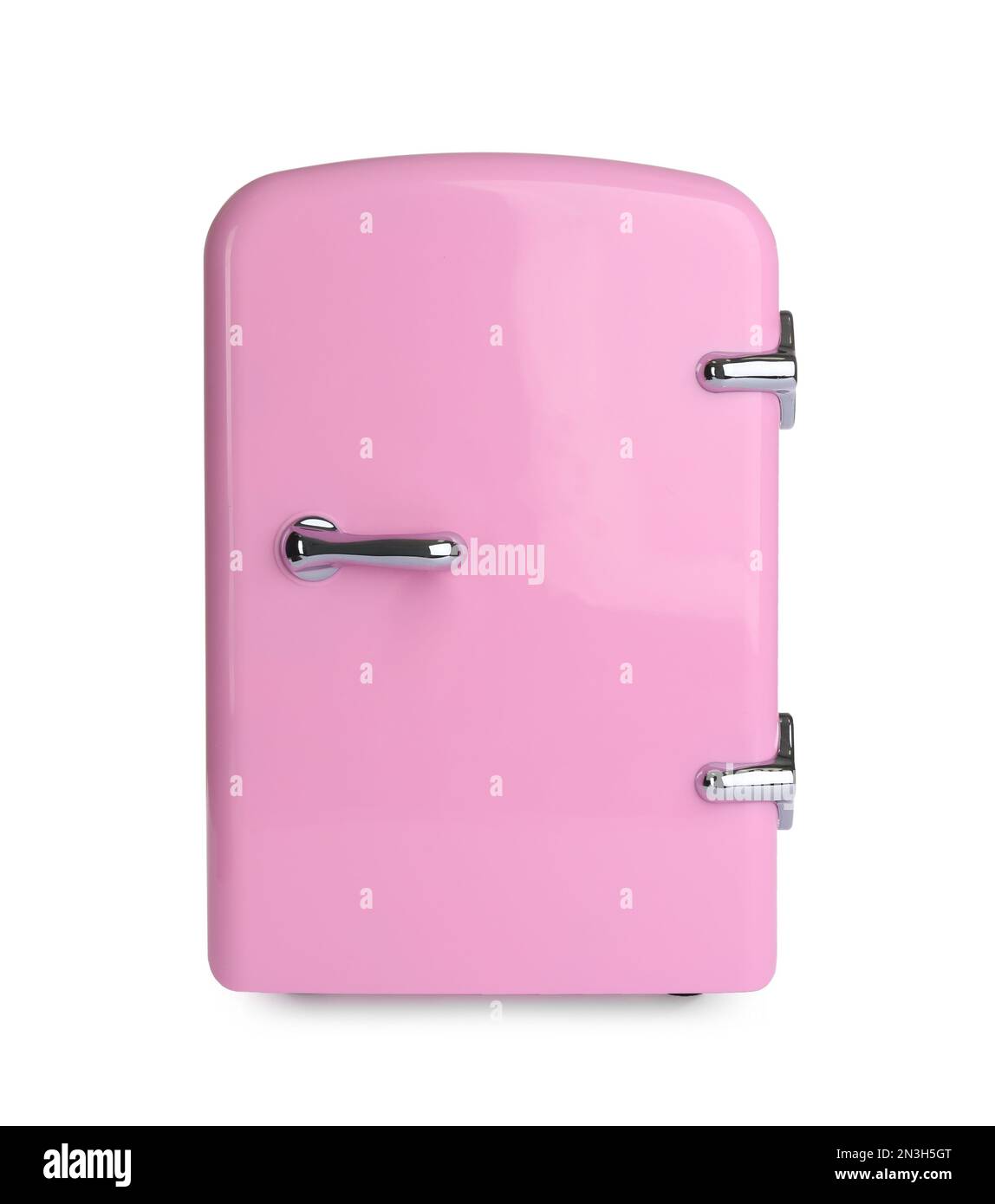 Mini refrigerator for cosmetics isolated on white Stock Photo