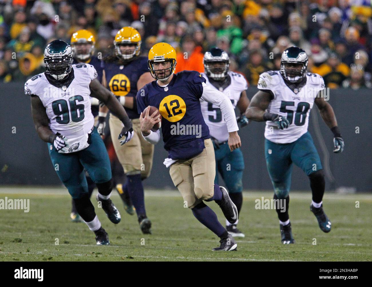 Green Bay Packers quarterback Aaron Rodgers (12) in action against the ...