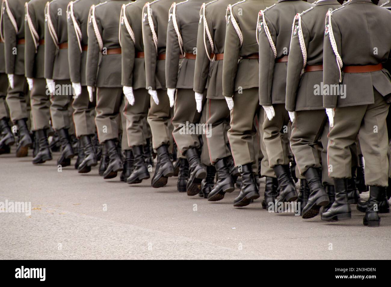 Austria, Vienna, Heldenplatz (Heroes Square), Army Honor Guard for visiting generals Stock Photo