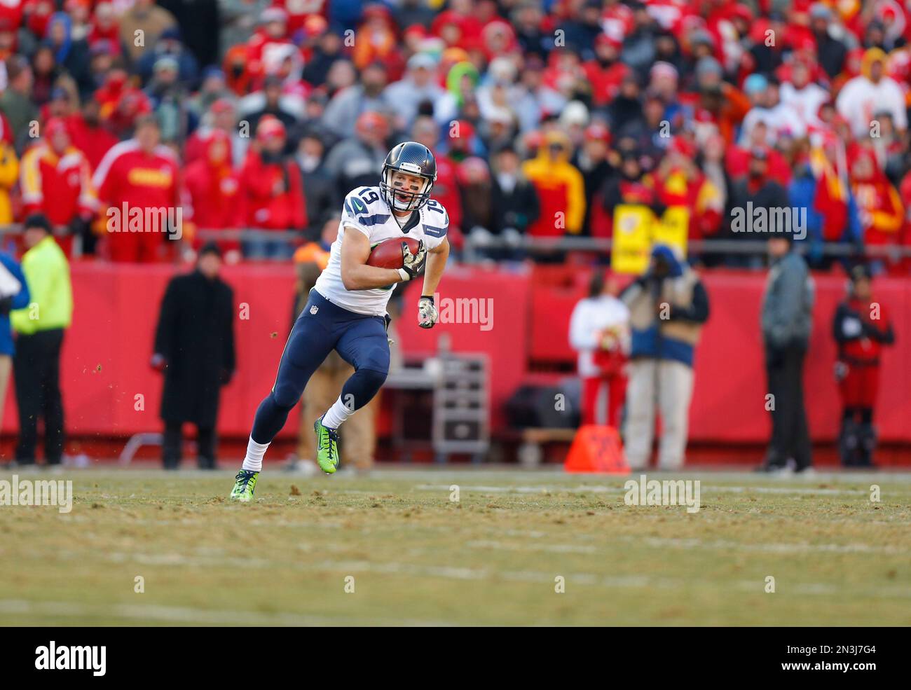 Los Angeles Chargers wide receiver Michael Bandy (83) during the first half  of an NFL football game against the Arizona Cardinals, Sunday, Nov. 27,  2022, in Glendale, Ariz. (AP Photo/Rick Scuteri Stock