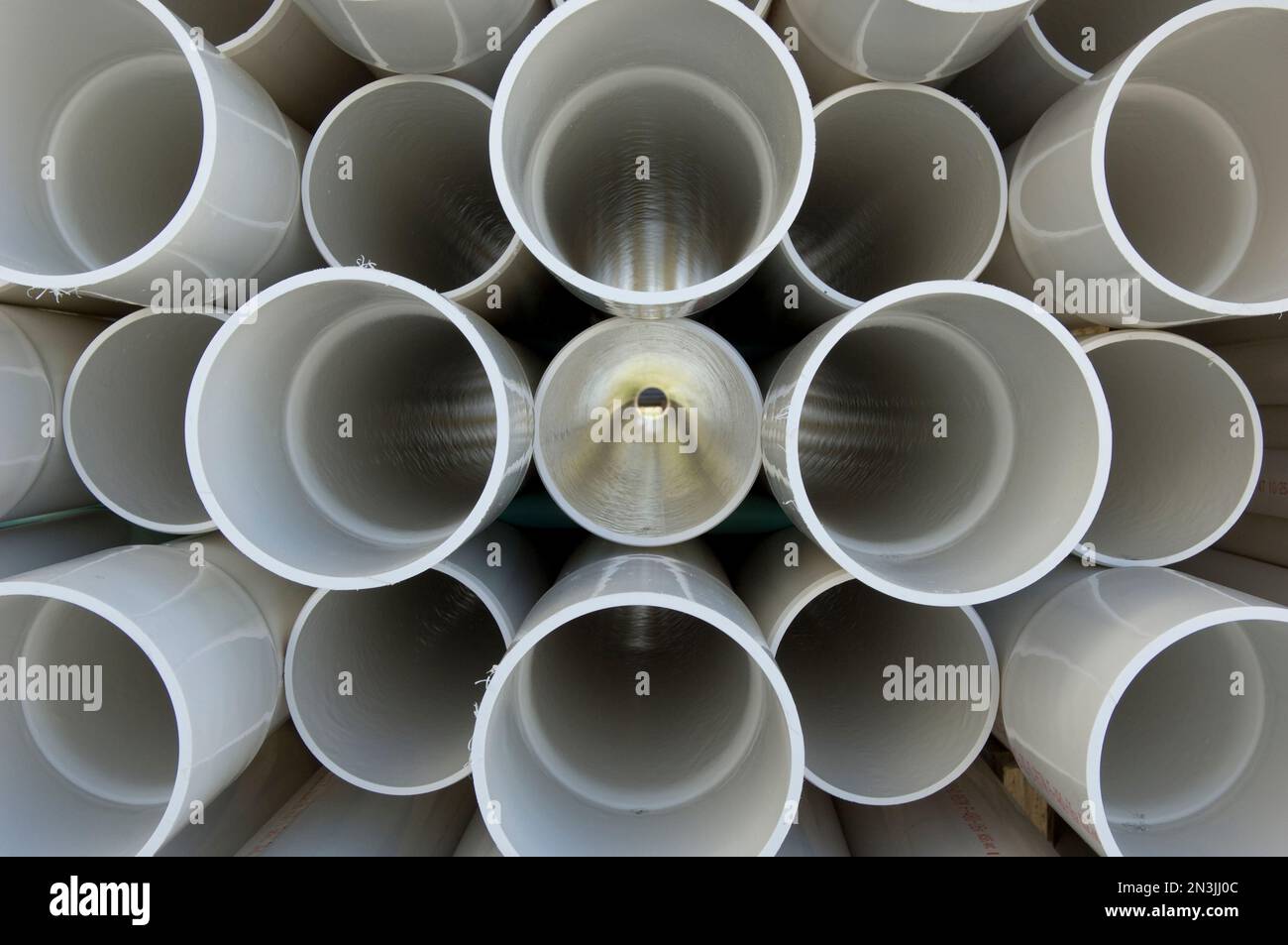 Racks full of PVC pipe; Lincoln, Nebraska, United States of America Stock Photo Alamy