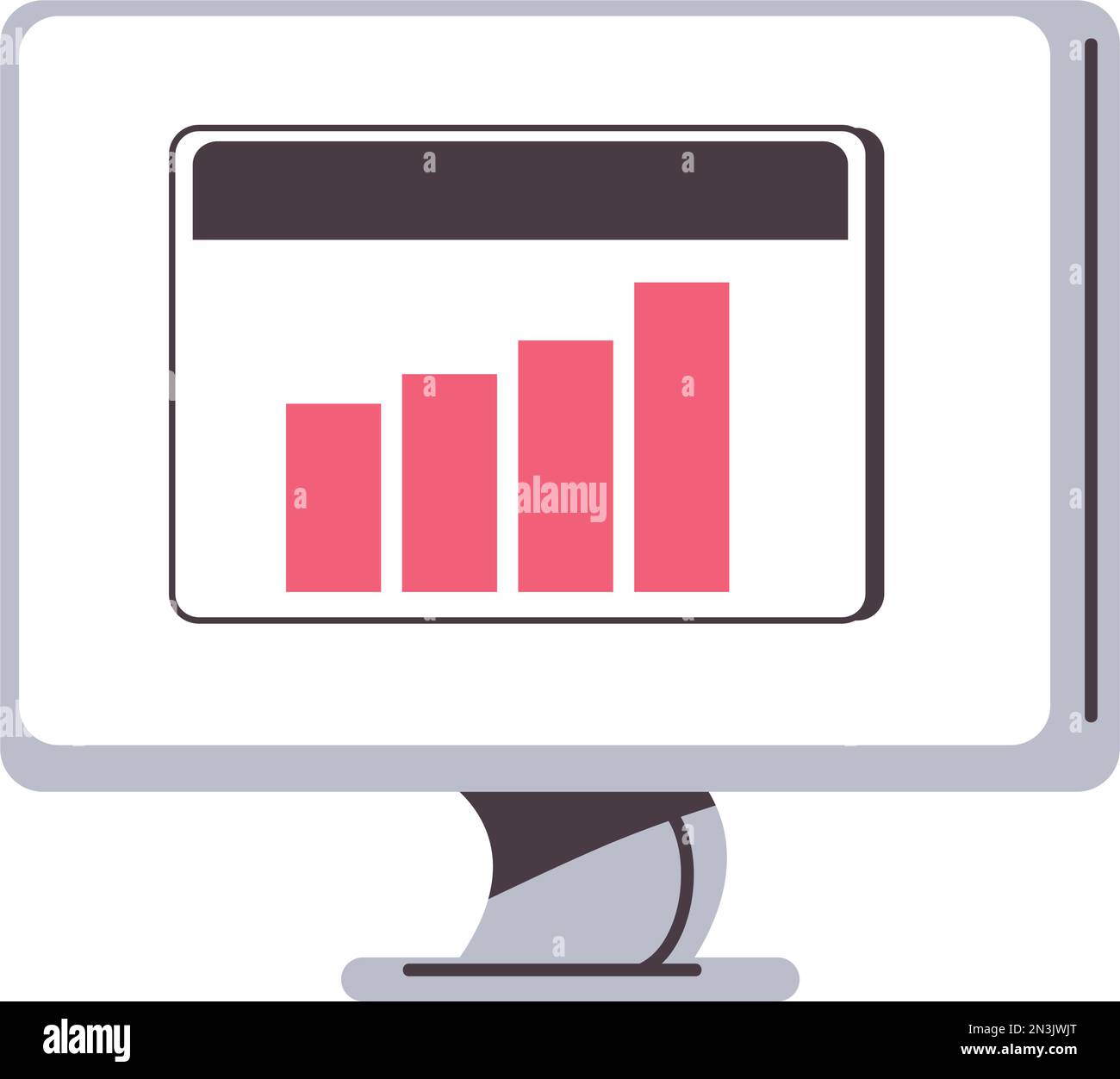 flat monitor with bar graph Stock Vector Image & Art - Alamy
